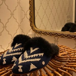 Soludos Sedona Faux Fur Beaded Mule